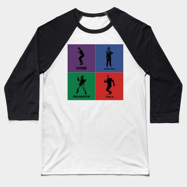 Mixed Nuts Pop Art Baseball T-Shirt by MixedNutsGaming